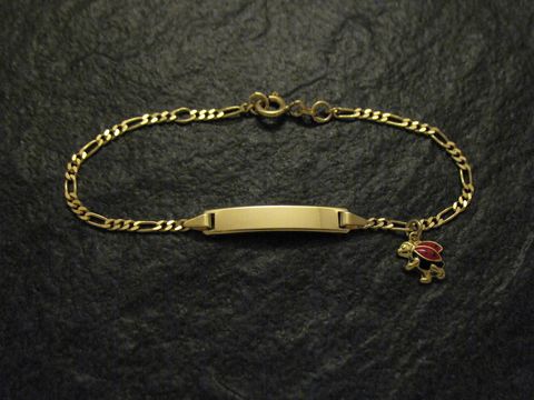 Gold Gravur Armband Marienkäfer stehend - bis 16 cm Gravurarmband