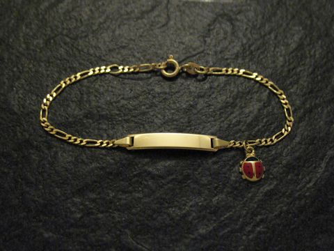 Gold Gravur Armband - Marienkäfer - bis 16 cm - Gravurarmband