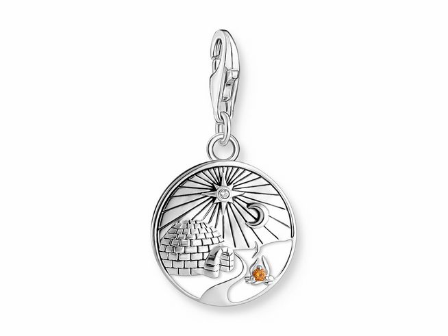 Thomas Sabo 2060-473-7 Charm-Anhänger - Iglu - Silber & Emaille & Glas-Keramik Stein & Zirkonia - mehrfarbig