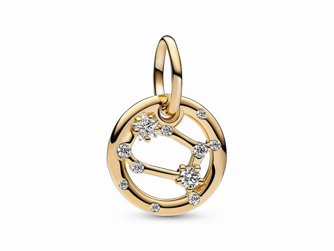 Pandora 762711C01 - Sternzeichen Zwillinge Charm-Anhänger - Gelbgold Vergoldung - Zirkonia