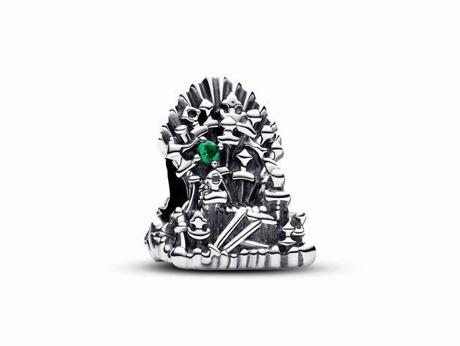 Pandora 792965C01 Charms - Game of Thrones Der Eiserne Thron-Anhänger - Sterling Silber - Kristall Grün