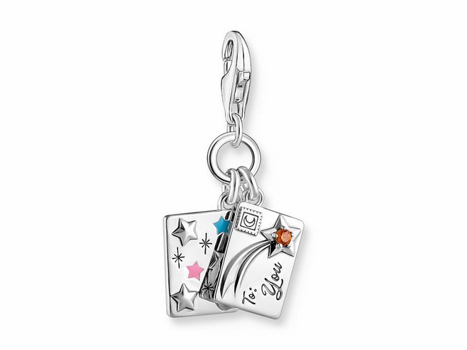 Thomas Sabo 2061-691-7 Charm-Anhänger - Make - a - wish - Silber gesch. & Emaille & Zirkonia