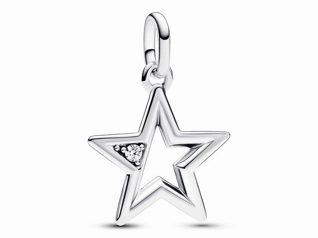 Pandora ME 793032C01 Charms - Sparkling Star Medaillon-Charm - Sterling Silber - Zirkonia