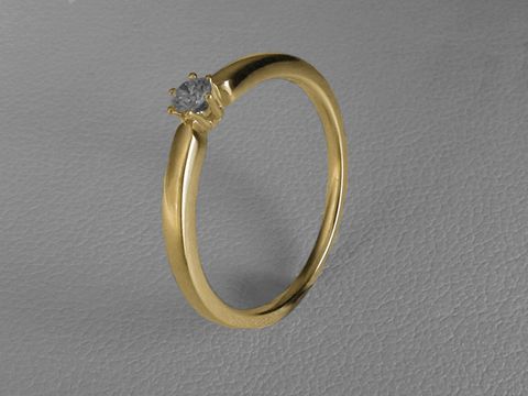 Verlobungsring - Gold Ring - Brillant 0,10 ct. W/Si - Gr. 52 - 585 Gold