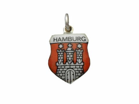 Hamburg Wappen - Länderwappen - Deutschland - silber Anhänger