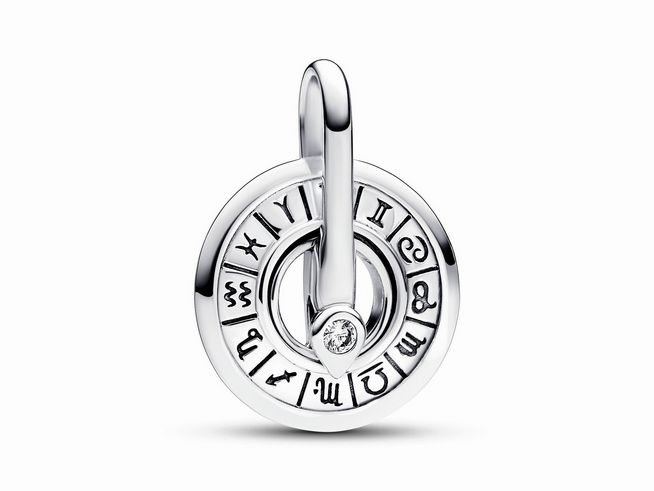 Pandora ME 793038C01 Charms - Sternzeichen-Rad-Medaillon-Charm - Sterling Silber - Zirkonia