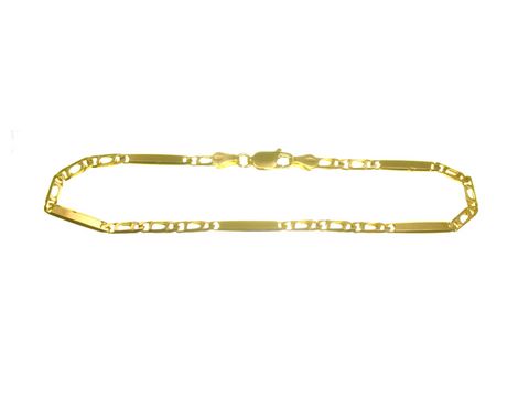 Panzer Armband Gold 585 - 19 cm 2,7 x 1,3 mm