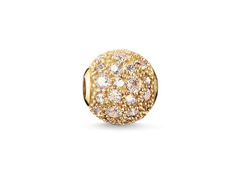 Thomas Sabo - Karma Beads - K0098-414-3 Crushed Pavé gold - Sterling Silber - verg. Gelbgold - Zirkonia - champagner