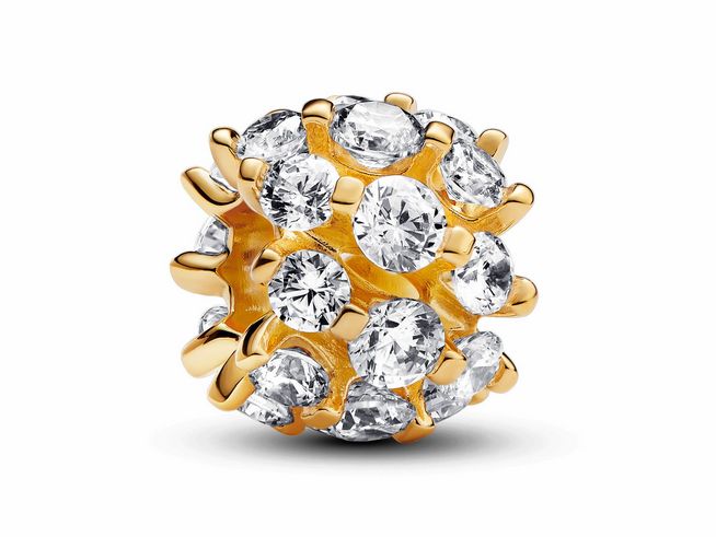 Pandora 763234C01 Funkelnder runder Charm - Gelbgold Vergoldung - Zirkonia klar