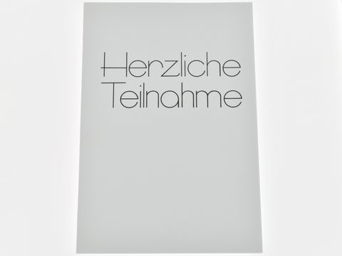 Trauerkarte - Weiße Karte mit Schrift