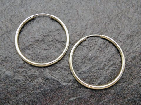 Gold Creolen 3 cm - Gold 333 - 2 mm - Ohrringe