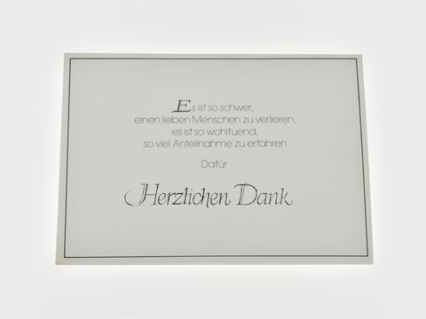 Dankeskarte - schlicht, schwarze und silberne Schrift - Set 5 Karten