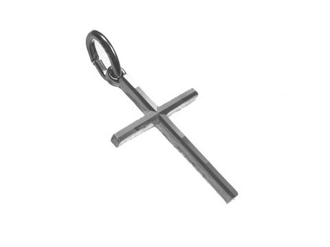 Kreuz -Silber Anhänger rhodiniert - 21 x 13 mm