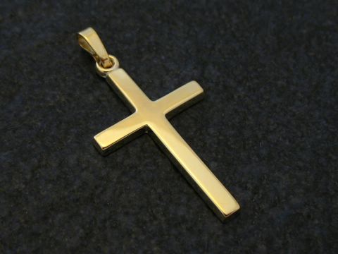 Schlichtes Goldkreuz - 28x16x1,5mm - Gold 333