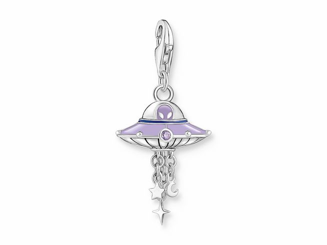 Thomas Sabo 2045-691-7 Charm-Anhänger - Ufo - Silber gesch. & Emaille & Zirkonia - mehrfarbig