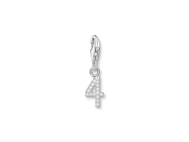 Thomas Sabo 2128-051-21 Charm-Anhänger - Zahl 4 - Silber & Zirkonia