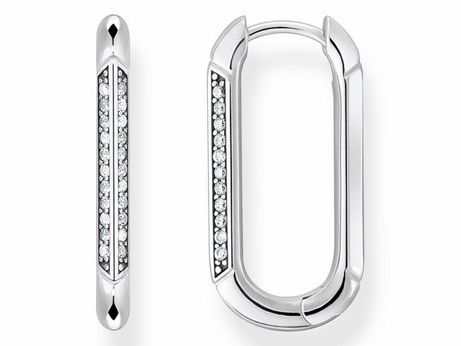 Thomas Sabo Creolen CR674-643-14 Sterling Silber - geschw. + Zirkonia weiß