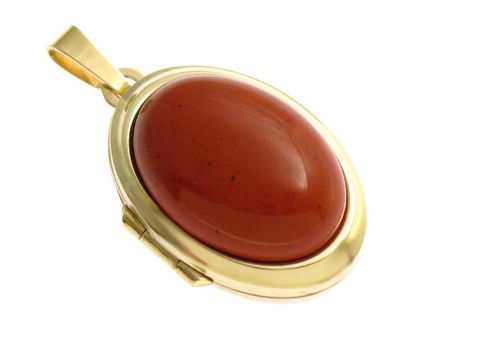 Jaspis Cabochon - Gold 750 Medaillon