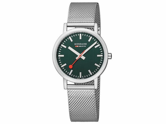 Mondaine Uhr Classic - A660.30314.60SBJ - 36 mm - Ziffernblatt Waldgrün