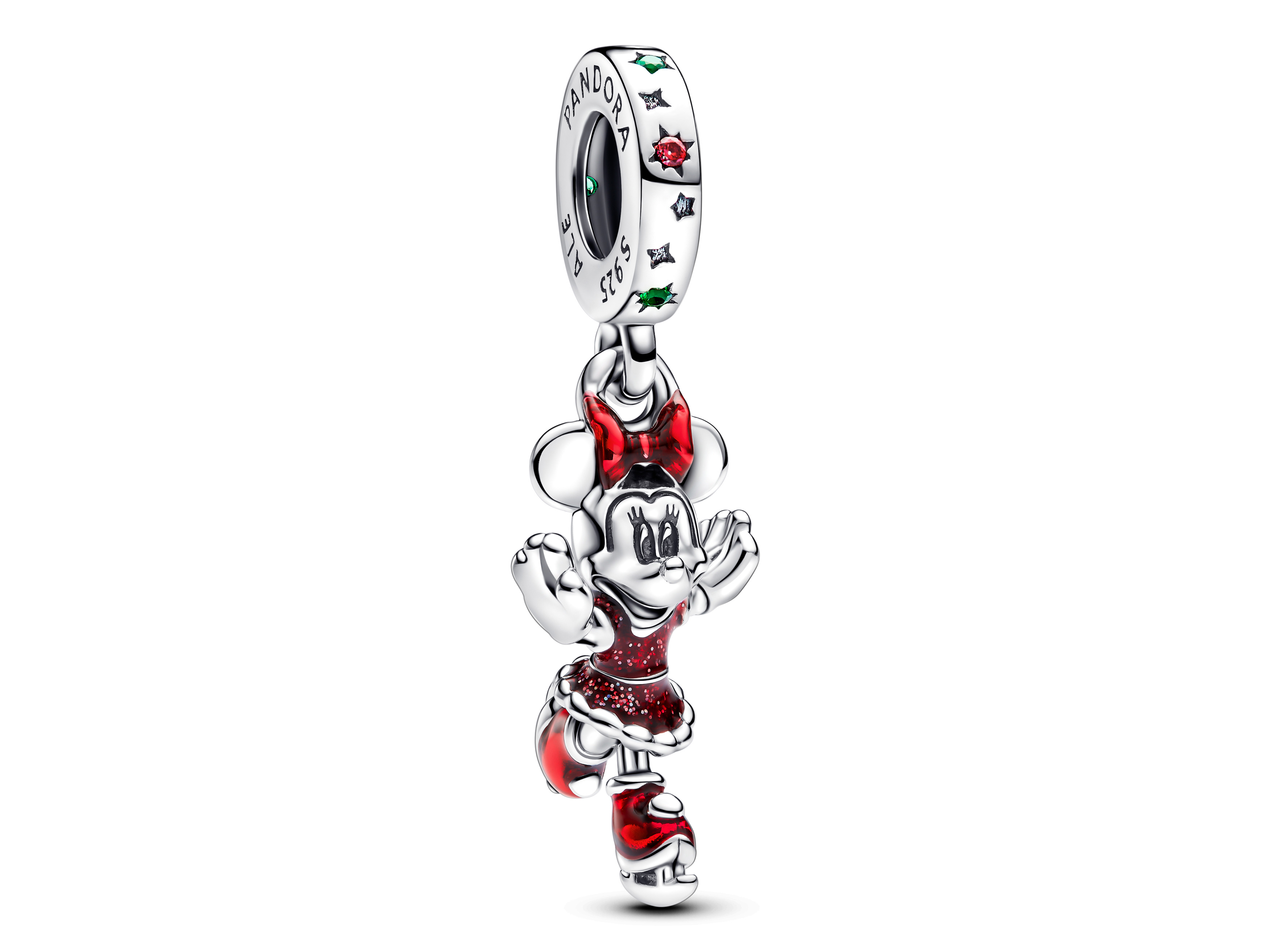 Pandora charm 793530C01 Disney Minnie Mouse Eislaufen - Silber mit rotem Zirkonia