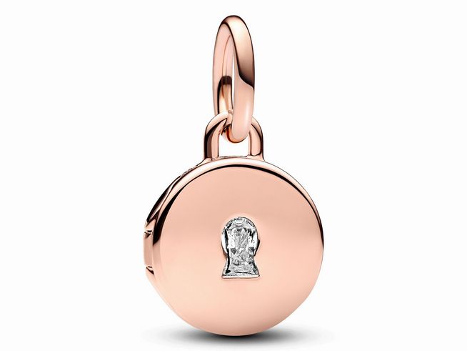 Pandora 783066C01 - Aufklappbares Liebesmedaillon Charm-Anhänger - Roségold verg. - Zirkonia klar