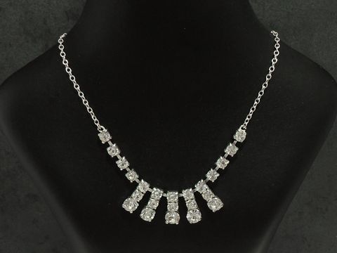 Strass Collier Kette - mystisch - weiß 38-45 cm - Strasskette