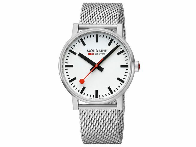 Mondaine Uhr evo2 - MSE.43110.SJ - 43 mm - Ziffernblatt Weiss