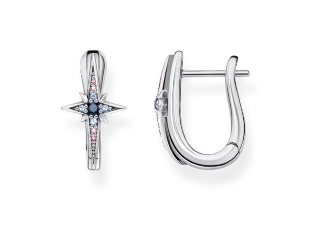 Thomas Sabo Creolen - CR678-945-7 Sterling Silber + Glas-Keramik + synth. Spinell + Zirkonia