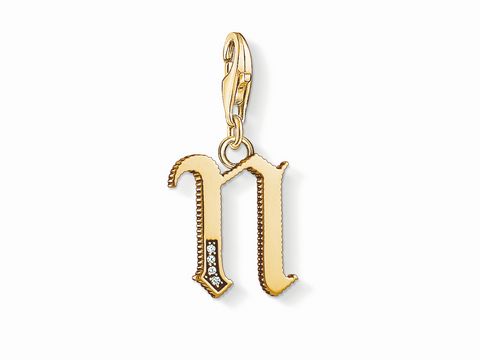 Thomas Sabo 1620-414-39 - Charm-Anhänger Buchstabe -N- vergoldet