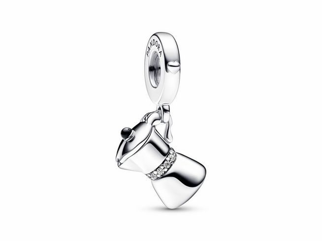 Pandora 792679C01 - Espressokanne Charm-Anhänger mit Zirkonia