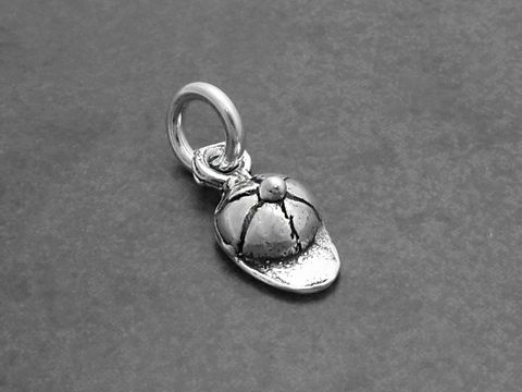 Kleine Golfmütze -925 Sterling Silber Anhänger-