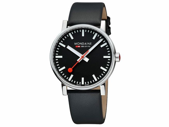 Mondaine Uhr evo2 - MSE.43120.LB - 43 mm - Ziffernblatt Schwarz