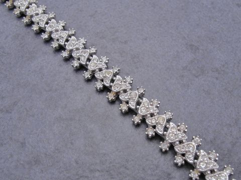 Strass Armband - bezaubernd - weiß - Strassschmuck - 17 cm