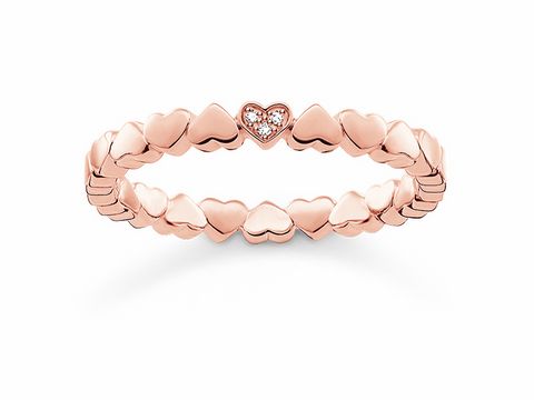 Thomas Sabo D_TR0013-923-14-48 - Ring - Diamant weiß - Gr. 48 - Silber vergoldet Roségold