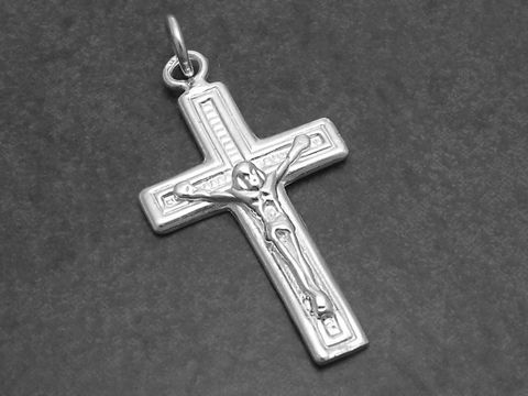 Silber Kreuz Anhänger -Jesus- 2,8 cm