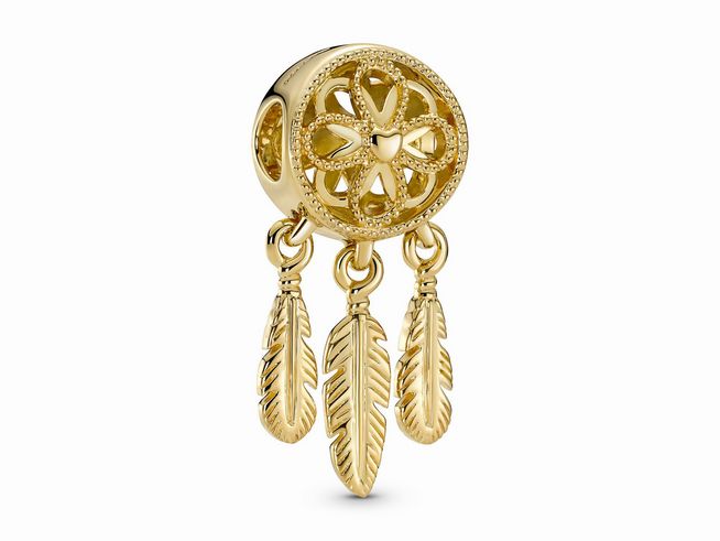 Pandora Spiritual Dreamcatcher Charm - 767200C00 - Gelbgold vergoldet