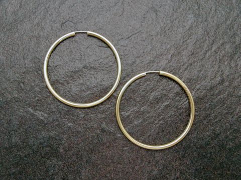 Gold Creolen 5 cm - Gold 333 - 2,5 mm - Ohrringe