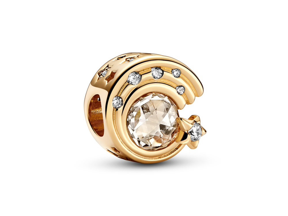 Pandora 762202C01 Funkelnder Sternschnuppe Charm - Gelbgold Vergoldung - Zirkonia