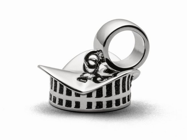 DUR Schmuck F302 - Sterling Silber Charm Warnemünde Teepott Lavasand - Lavasand -