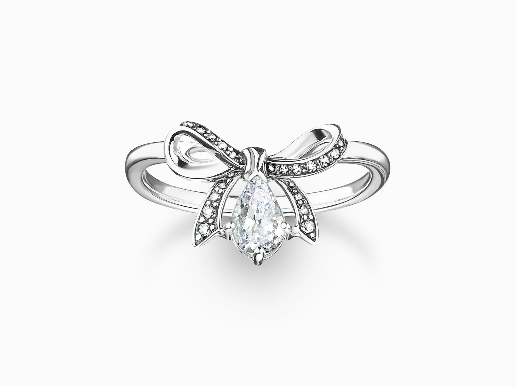 Thomas Sabo TR2481-643-14-60 Schleife True Romance Ring - Weiß - Silber gesch. + Zirkonia - Gr. 60 