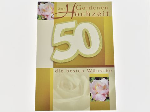 Hochzeitskarte - 50 und Rosen