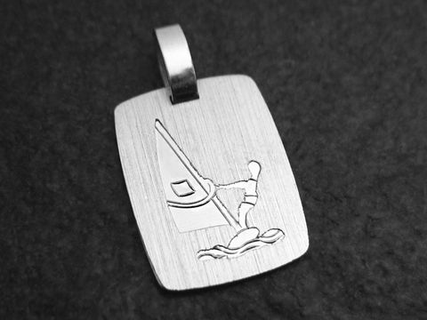 Surfen - SPORT Silber Anhänger - SILBERSCHMUCK