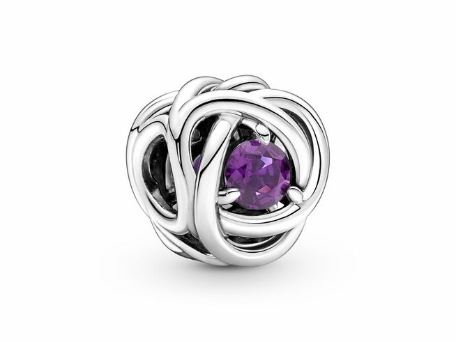 Pandora Lila Eternity Kreis Charm - 790065C02 - Silber - Kristall - Lila