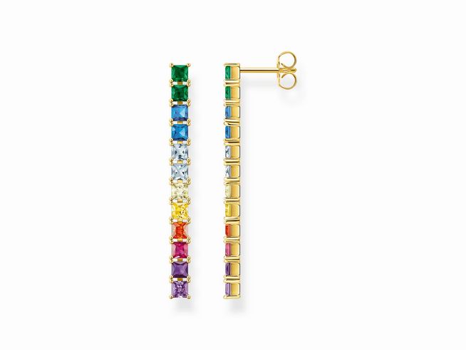 Thomas Sabo H2249-996-7 - Ohrringe - Sterling Silber verg. Gelbgold + Zirkonia - Rainbow - Regenbogen