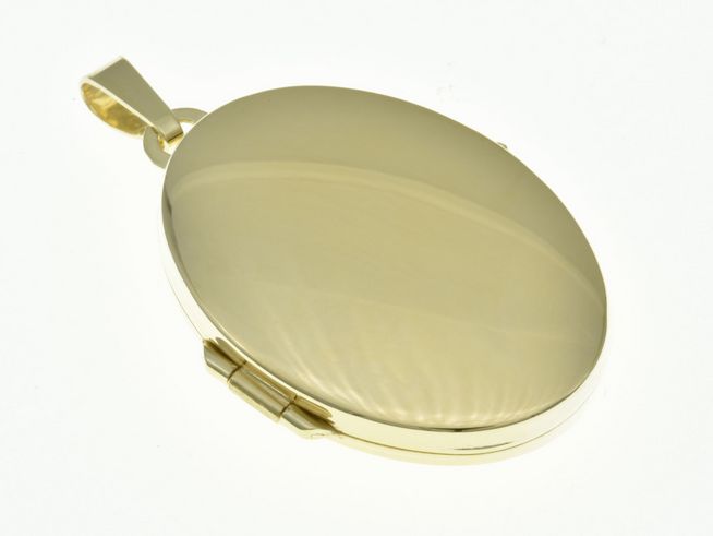 Medaillon - Oval - Sterling Silber - Gelbgold vergoldet - zeitlos