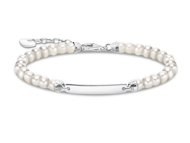 Thomas Sabo Gravur Armband A2042-082-14-L19V Silber - Süßwasserzuchtperle - 16-19 cm