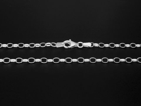 Silberkette 50 cm Rundanker - 4 x 2,8 mm Sterling Silber - Charms