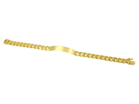 Unisex Gold Armband mit Gravurplatte aus Gold 585, Länge 23 cm, Hersteller Juwelier Harnisch, elegantes und zeitloses Design, ideal als Geschenk oder für personalisierte Botschaften.