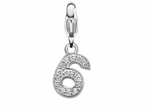 Zahl 6 - Ti Sento Silber charms - Ziffer 6 - 8367N6