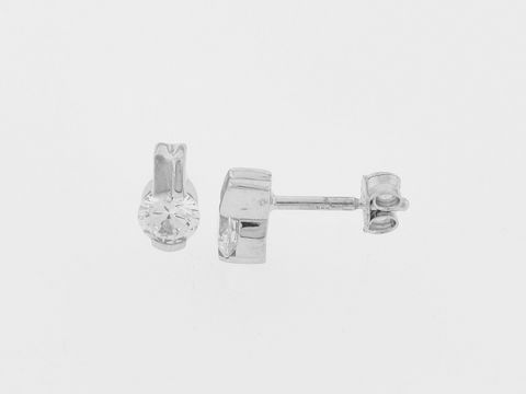 Ohrringe Silber rhod. - Rechteckdesign - zeitlos - Stecker - Zirkonia